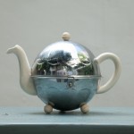 chrome covered tea pot