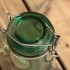 green glass storage jar