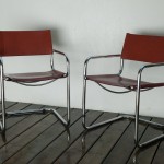 leather and chrome tube chairs