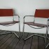 leather and chrome tube chairs